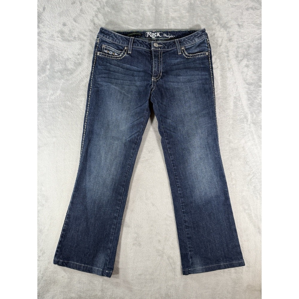 Wrangler Rock 47 Jeans Womens 9/10x32 Actual 9/10x27 Ultra Low‎ Rise Bootcut